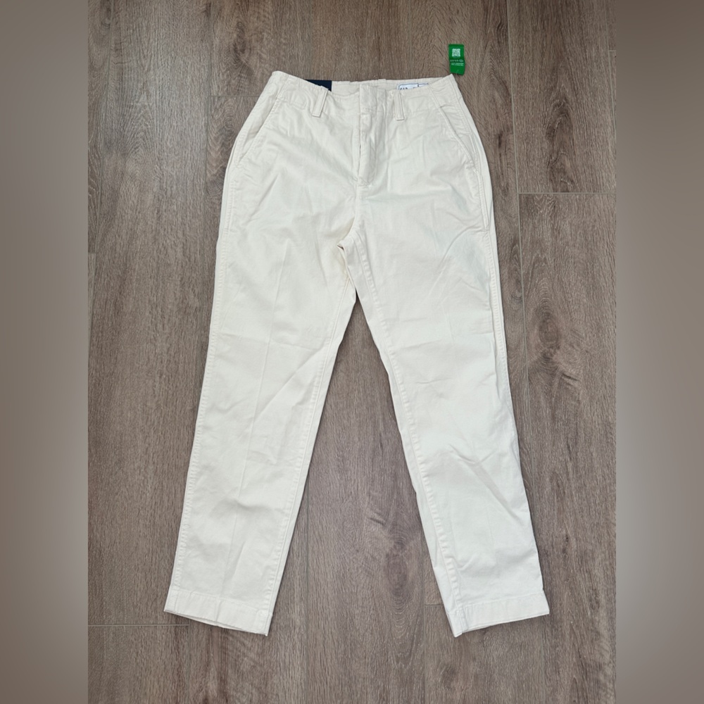 GAP Cream Straight Leg Pants